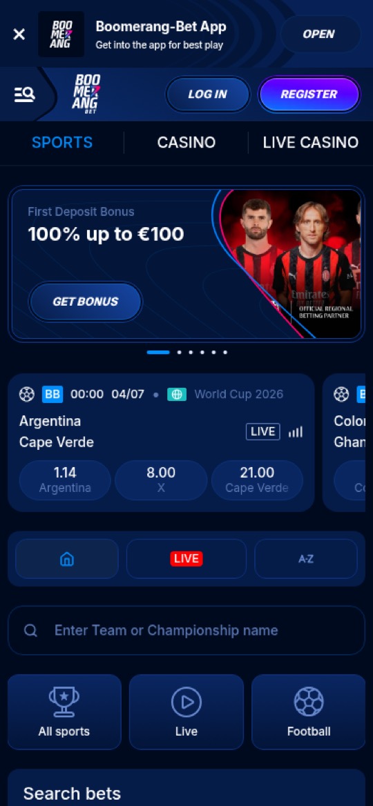 Boomerang Bet — auf dem Smartphone