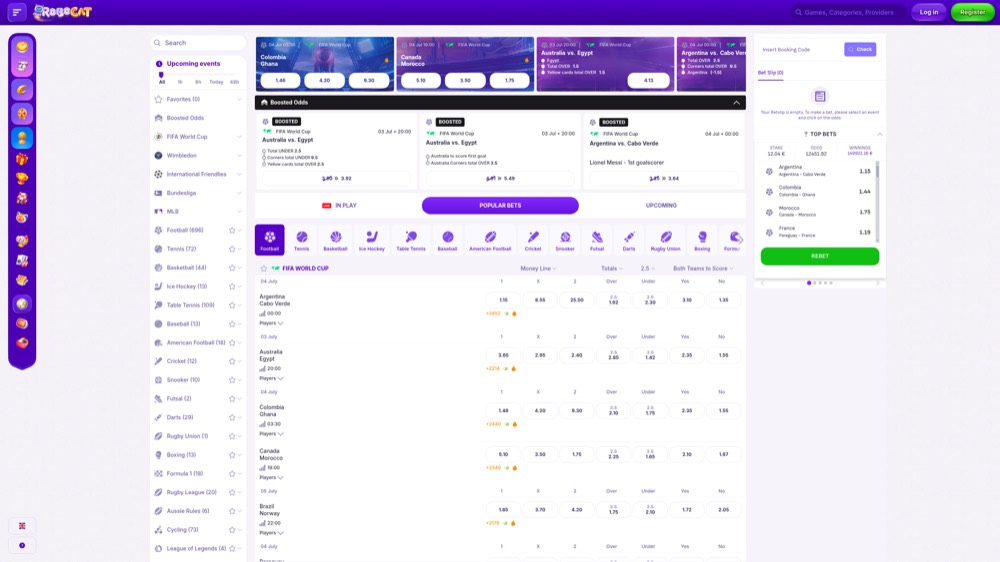 Robocat — sportsbook