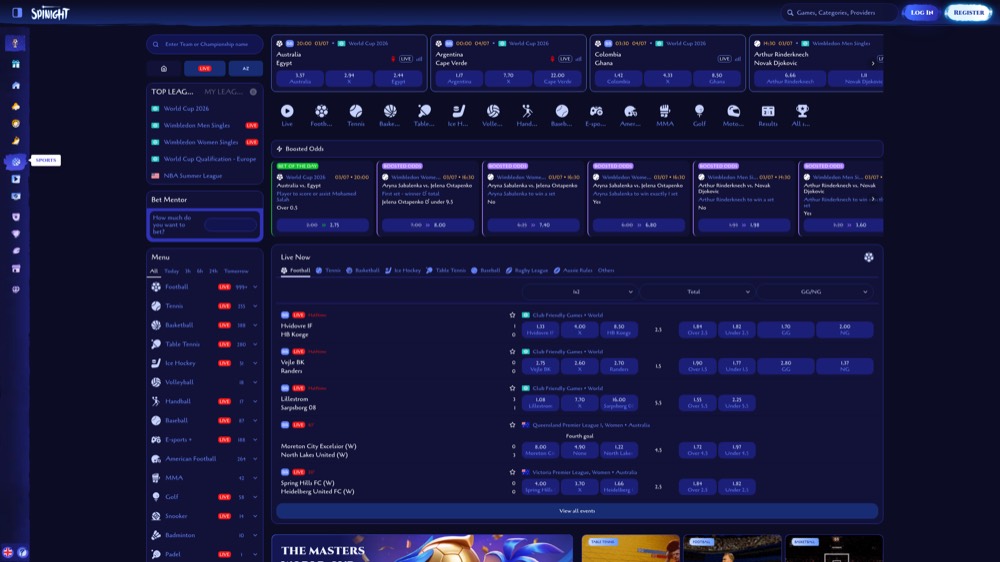 Spinight — sportsbook